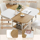 47.5 inch Modern Dining Table Square Kitchen Table with Mix-colored Tabletop by LJGDeals