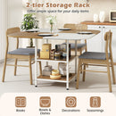 47.5 inch Modern Dining Table Square Kitchen Table with Mix-colored Tabletop