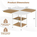 47.5 inch Modern Dining Table Square Kitchen Table with Mix-colored Tabletop by LJGDeals