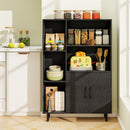 4 Inch Floor Bookshelf with 5 Open Compartments and Storage Cabinet-Black by LJGDeals