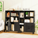 4 Inch Floor Bookshelf with 5 Open Compartments and Storage Cabinet-Black by LJGDeals