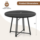 47 Inch Dining Table for 4-6 People Round Kitchen Table with Cross Base by LJGDeals
