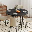 47 Inch Dining Table for 4-6 People Round Kitchen Table with Cross Base by LJGDeals