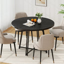 47 Inch Dining Table for 4-6 People Round Kitchen Table with Cross Base by LJGDeals