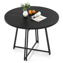 47 Inch Dining Table for 4-6 People Round Kitchen Table with Cross Base by LJGDeals