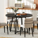 47 Inch Dining Table for 4-6 People Round Kitchen Table with Cross Base by LJGDeals