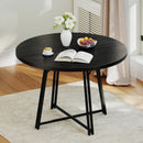47 Inch Dining Table for 4-6 People Round Kitchen Table with Cross Base by LJGDeals