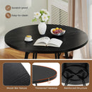 47 Inch Dining Table for 4-6 People Round Kitchen Table with Cross Base by LJGDeals