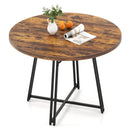 47 Inch Dining Table for 4-6 People Round Kitchen Table with Cross Base by LJGDeals