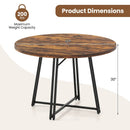 47 Inch Dining Table for 4-6 People Round Kitchen Table with Cross Base by LJGDeals