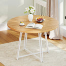 47 Inch Dining Table for 4-6 People Round Kitchen Table with Cross Base by LJGDeals