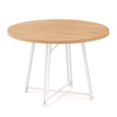 47 Inch Dining Table for 4-6 People Round Kitchen Table with Cross Base by LJGDeals
