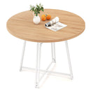 47 Inch Dining Table for 4-6 People Round Kitchen Table with Cross Base by LJGDeals