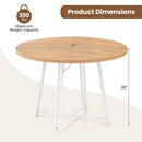 47 Inch Dining Table for 4-6 People Round Kitchen Table with Cross Base by LJGDeals