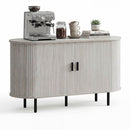 47 Inch Fluted Sideboard Buffet Cabinet with Tambour Sliding Doors and Metal Legs by DirectDeals