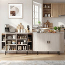 47 Inch Fluted Sideboard Buffet Cabinet with Tambour Sliding Doors and Metal Legs by LJGDeals