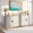47 Inch Fluted Sideboard Buffet Cabinet with Tambour Sliding Doors and Metal Legs by LJGDeals
