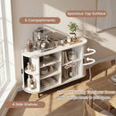 47 Inch Fluted Sideboard Buffet Cabinet with Tambour Sliding Doors and Metal Legs by LJGDeals