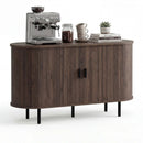 47 Inch Fluted Sideboard Buffet Cabinet with Tambour Sliding Doors and Metal Legs by LJGDeals