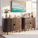 47 Inch Fluted Sideboard Buffet Cabinet with Tambour Sliding Doors and Metal Legs by DirectDeals