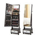 47 Inch Lockable Jewelry Cabinet Armoire with 3-Color LED Lights by LJGDeals