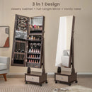 47 Inch Lockable Jewelry Cabinet Armoire with 3-Color LED Lights by LJGDeals
