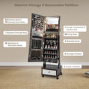 47 Inch Lockable Jewelry Cabinet Armoire with 3-Color LED Lights by LJGDeals