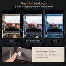 47 Inch Lockable Jewelry Cabinet Armoire with 3-Color LED Lights-Brown