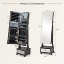 47 Inch Lockable Jewelry Cabinet Armoire with 3-Color LED Lights by LJGDeals