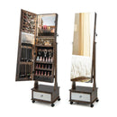 47 Inch Lockable Jewelry Cabinet Armoire with 3-Color LED Lights by LJGDeals