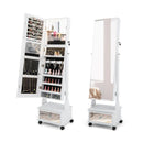 47 Inch Lockable Jewelry Cabinet Armoire with 3-Color LED Lights by LJGDeals