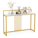 47 Inch Long Entryway Table with Faux Marble Top and Baffle