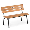47 Inch Outdoor Acacia Wood Bench with Metal Frame and Slatted Seat by LJGDeals