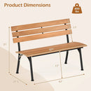 47 Inch Outdoor Acacia Wood Bench with Metal Frame and Slatted Seat by LJGDeals