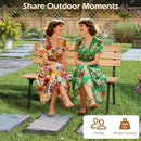 47 Inch Outdoor Acacia Wood Bench with Metal Frame and Slatted Seat by LJGDeals