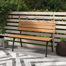 47 Inch Outdoor Acacia Wood Bench with Metal Frame and Slatted Seat by LJGDeals