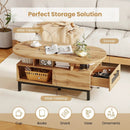 47 Inch Oval Coffee Table with Storage and Open Compartments for Living Room by LJGDeals