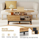 47 Inch Oval Coffee Table with Storage and Open Compartments for Living Room by LJGDeals