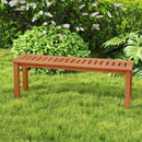 47 Inch Patio Wood Bench with Slatted Seat 2-Person by LJGDeals