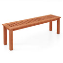47 Inch Patio Wood Bench with Slatted Seat 2-Person by LJGDeals