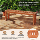 47 Inch Patio Wood Bench with Slatted Seat 2-Person by LJGDeals