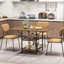 47 Inch Rectangular Dining Table with 2 Open Storage Shelves and Sturdy Metal Legs for 4-6 by LJGDeals