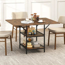 47 Inch Rectangular Dining Table with 2 Open Storage Shelves and Sturdy Metal Legs for 4-6 by LJGDeals