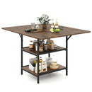 47 Inch Rectangular Dining Table with 2 Open Storage Shelves and Sturdy Metal Legs for 4-6 by LJGDeals