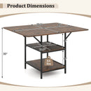 47 Inch Rectangular Dining Table with 2 Open Storage Shelves and Sturdy Metal Legs for 4-6 by LJGDeals