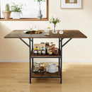 47 Inch Rectangular Dining Table with 2 Open Storage Shelves and Sturdy Metal Legs for 4-6 by LJGDeals