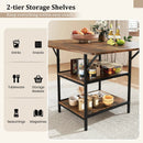 47 Inch Rectangular Dining Table with 2 Open Storage Shelves and Sturdy Metal Legs for 4-6 by LJGDeals