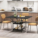 47 Inch Rectangular Dining Table with 2 Open Storage Shelves and Sturdy Metal Legs for 4-6 by LJGDeals