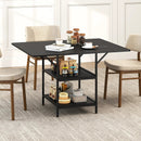 47 Inch Rectangular Dining Table with 2 Open Storage Shelves and Sturdy Metal Legs for 4-6 by LJGDeals