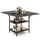 47 Inch Rectangular Dining Table with 2 Open Storage Shelves and Sturdy Metal Legs for 4-6 by LJGDeals